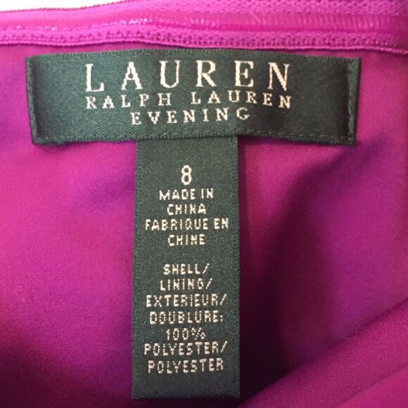 Ralph Lauren evening Fuchsia Strap Maxi Dress Sz 8 - Picture 7 of 14